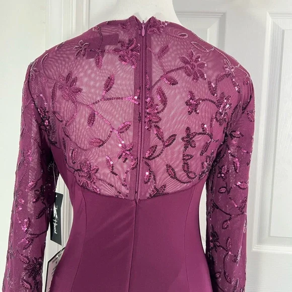 Jessica Howard Burgundy Long Sleeve Dress - Picture 5 of 11